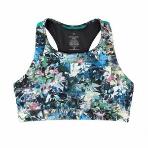 Sweaty Betty Vibrant Floral Sports Bra Longline Mesh Back Medium EUC